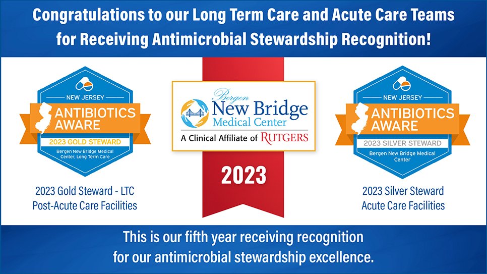 Bergen New Bridge Receives Antimicrobial Stewardship Awards