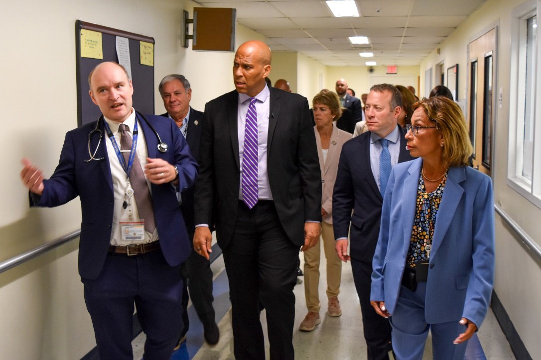 Anthony Accurso, MD; US Senator Cory Booker, US Representative Josh Gottheimer; County Executive Tedesco; Bergen New Bridge President Deb Visconi Tour Substance Use Disorder Treatment Program at Bergen New Bridge Medical Center in Paramus NJ 